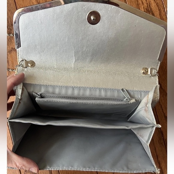 Vintage Silver Sequins Mesh Chain Strap Crossbody Bag - Picture 3 of 3